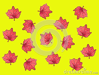 Maple leaf watercolor background maple leaf autumn pattern Stock Photo