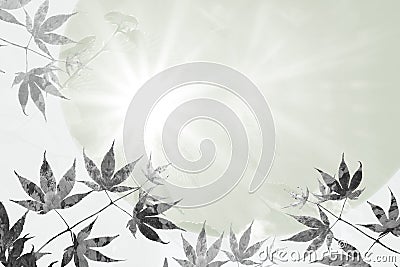 Maple leaves and rays of hope, sympathy background design Stock Photo