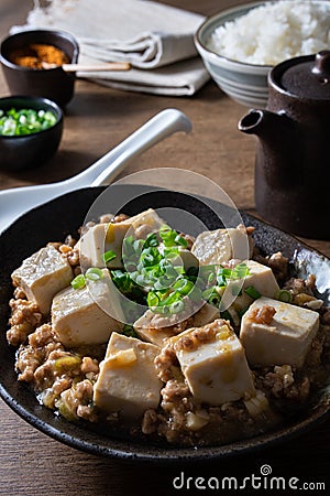 Mapo tofu, a traditional Chinese spicy dish Stock Photo
