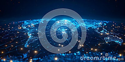 Mapping Global Connectivity: Visualizing Digital Data Transfer and Networking. Concept Data Stock Photo