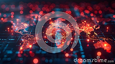 Mapping Global Network Connections through Big Data Analytics. Concept Big Data Analytics, Global Stock Photo