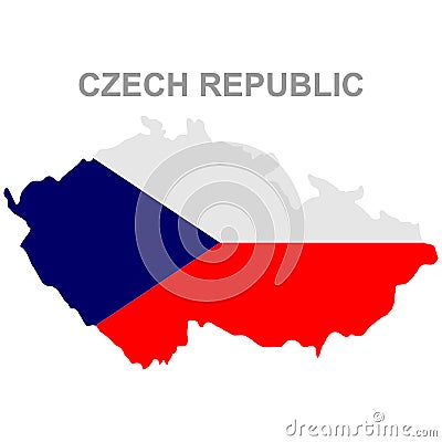 Maps of czech republic with national flags icon vector design symbol Vector Illustration