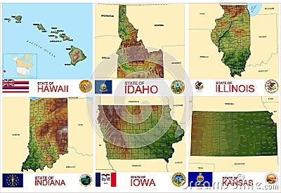 Maps counties USA states Stock Photo