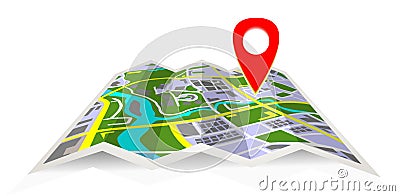 map localization place pin location. map with pin pointer. travel map pin location. travel map with colored pin Vector Illustration