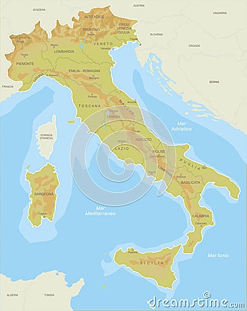 Maps of italy Stock Photo