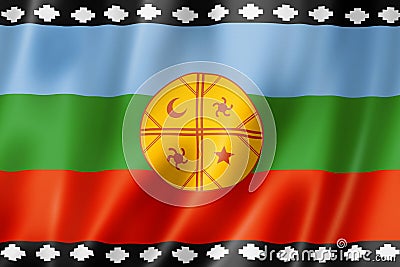 Mapuche ethnic flag, South America Cartoon Illustration