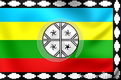 Mapuche Flag of Nagche Territory Stock Photo