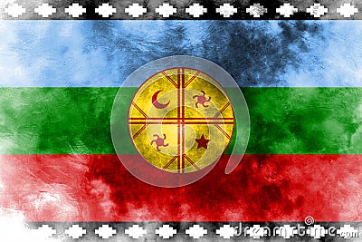 Mapuche grunge flag, Chile and Argentina dependent territory fl Stock Photo