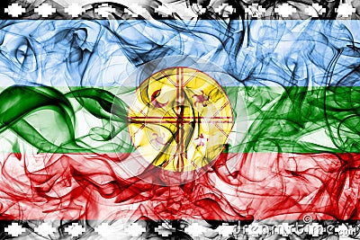Mapuche smoke flag, Chile and Argentina dependent territory flag Stock Photo