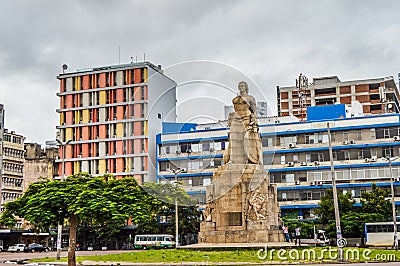 Maputo Central Train Station Statue near Railway Station also known as CFM Editorial Stock Photo