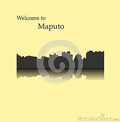 Maputo, Mozambique city silhouette Vector Illustration