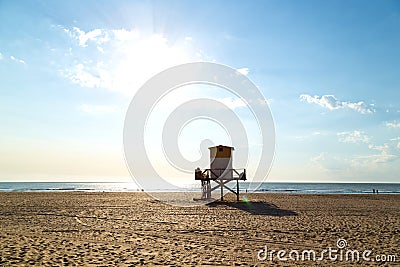 Morning on the beach. Atlantic coast. Mar de las Pampas. Argentina. Stock Photo