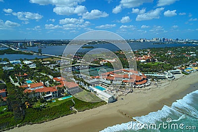 Aerial image of Mar A Lago Resort and playground of the wealthy Stock Photo