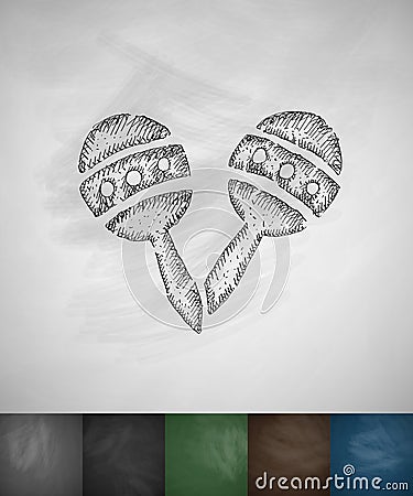 Maracas icon. Hand drawn vector illustration Vector Illustration