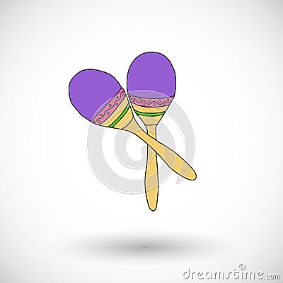 Maracas icon with round shadow Stock Photo