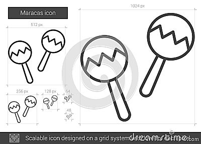 Maracas line icon. Vector Illustration