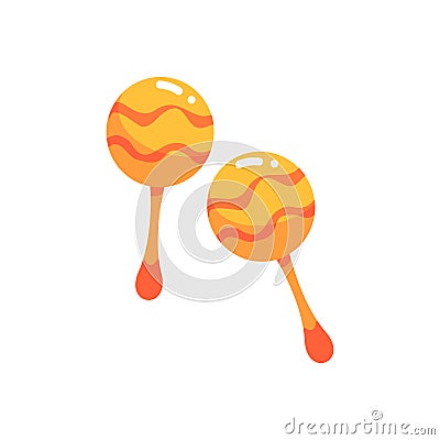 Maracas, musical instrument cartoon vector Illustration Vector Illustration