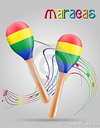 Maracas musical instruments stock vector illustration Vector Illustration