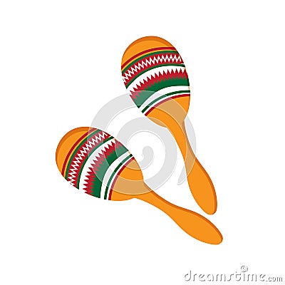 Maracas with ornament vector illustration. Musical instrument vector icon. Cartoon Illustration