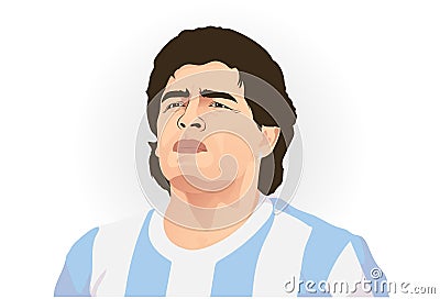 Diego Maradona was an Argentine professional football player. Vector Illustration