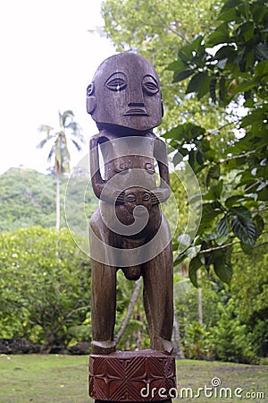 Marae Arahurahu at Tahiti. Stock Photo
