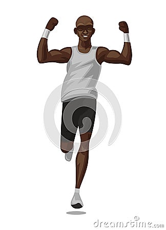 The marathon man, Vector illustration Cartoon Illustration