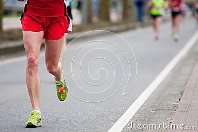 Marathon runner Stock Photo