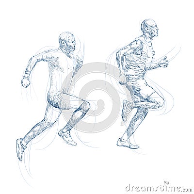 Marathon runners Vector Illustration
