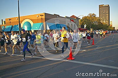 Marathon runners in Columbus Ohio Editorial Stock Photo