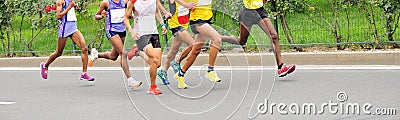 Marathon runners running Editorial Stock Photo