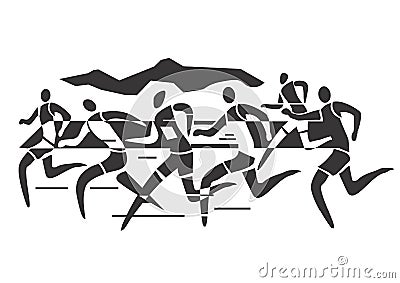 Marathon runners Vector Illustration