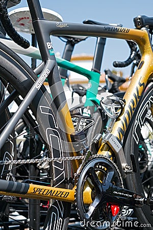 Peter Sagan from Bora Hansgrohe Cycling Team spare bike Editorial Stock Photo