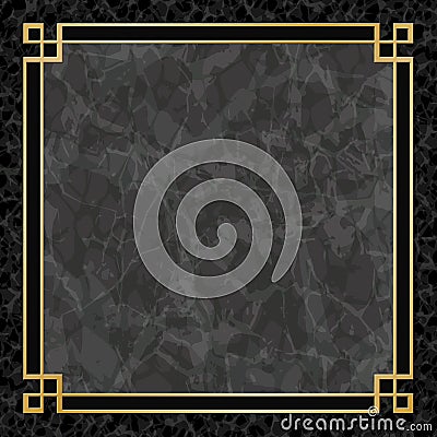 Marble Backgrounds with Gold Frame Vector Illustration