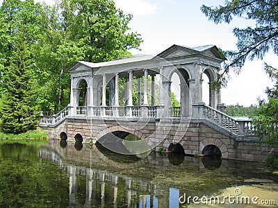 Marble bridge tsarskoe selo Stock Photo