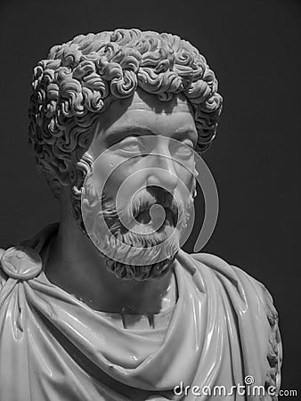 Marcus Aurelius Ephesus Marble Bust Stock Photo