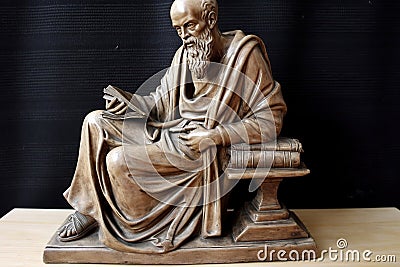 marble bust of the greek physician Hippocrates created by generative AI Stock Photo