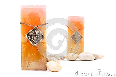 Marble Candle with Medallion Stock Photo