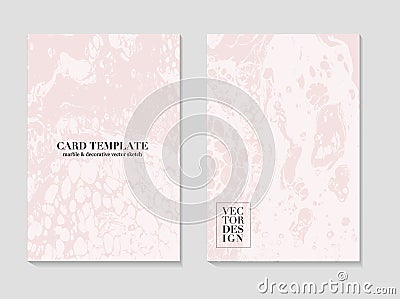 Marble card Abstract Grunge Pattina effect Pastel soft rose Texture wedding invitation. Card template design, pink tender Vector Illustration