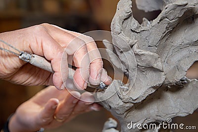 Marble and ceramic sculptor Italian artists Editorial Stock Photo