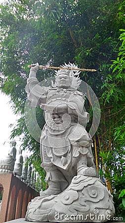 Marble Chinese idol sculpture in the park Stock Photo