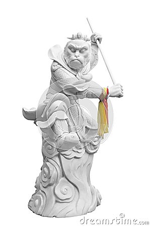 Marble chinese monkey king carved Stock Photo