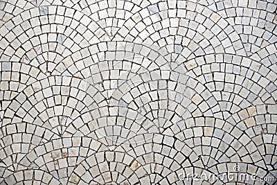 Marble cobblestone pavement with curvature Stock Photo