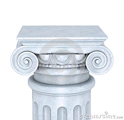 Marble column isolated on white background Stock Photo