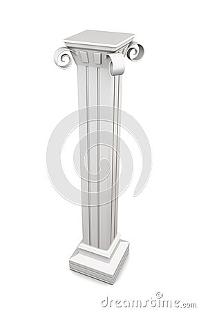 Marble column isolated on white background. 3d rendering Stock Photo