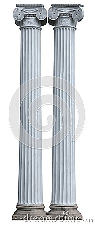 Marble corinthian column on a white background. Design element with clipping path Stock Photo