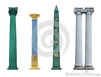 Marble corinthian column on a white background. Design element with clipping path Stock Photo