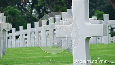 Marble Crosses on a Cemetery Stock Photo