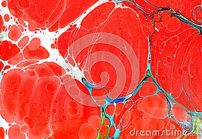 Marble ebru colorful acrylic pouring pattern background. Cartoon Illustration