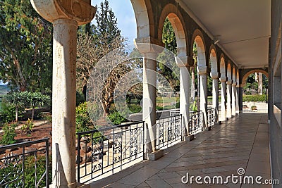 The marble gallery with columns Stock Photo