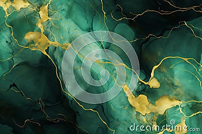 Marble and Gold Glamour - Luxurious Wallpaper Design. Generative by Ai Stock Photo